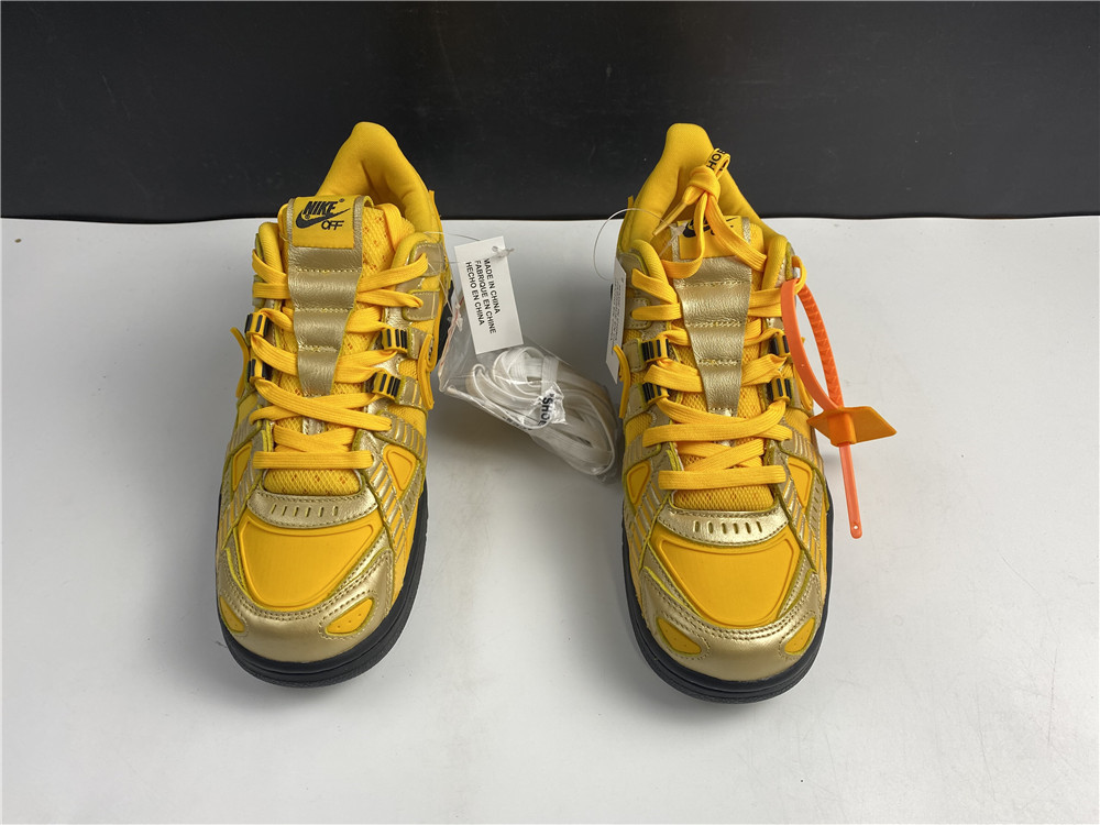from OFF-WHITE x Nike Air Rubber Dunk “University Gold” CU6015-100