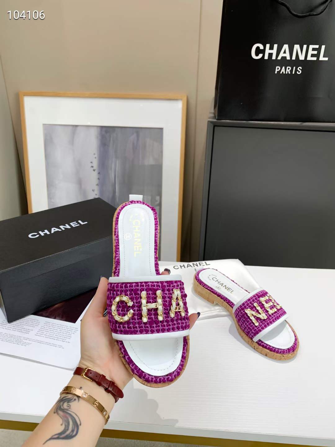 Women C*hanel Top Slippers
