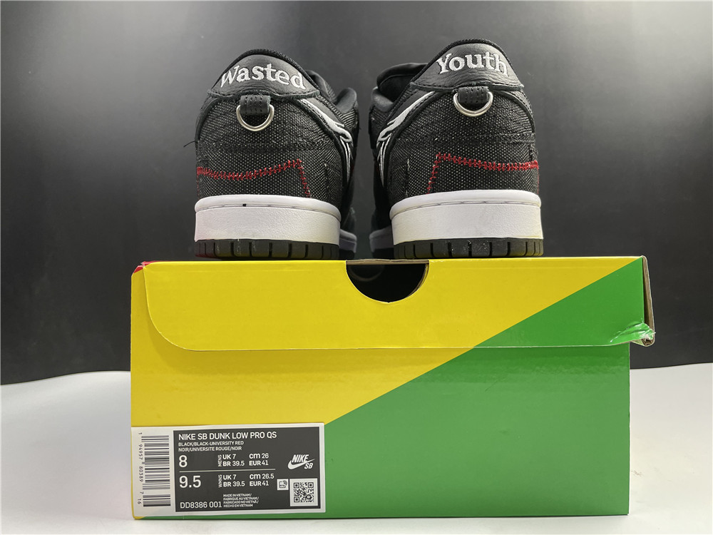 from Wasted Youth × Nike Dunk SB Low “Black” DD8386-001