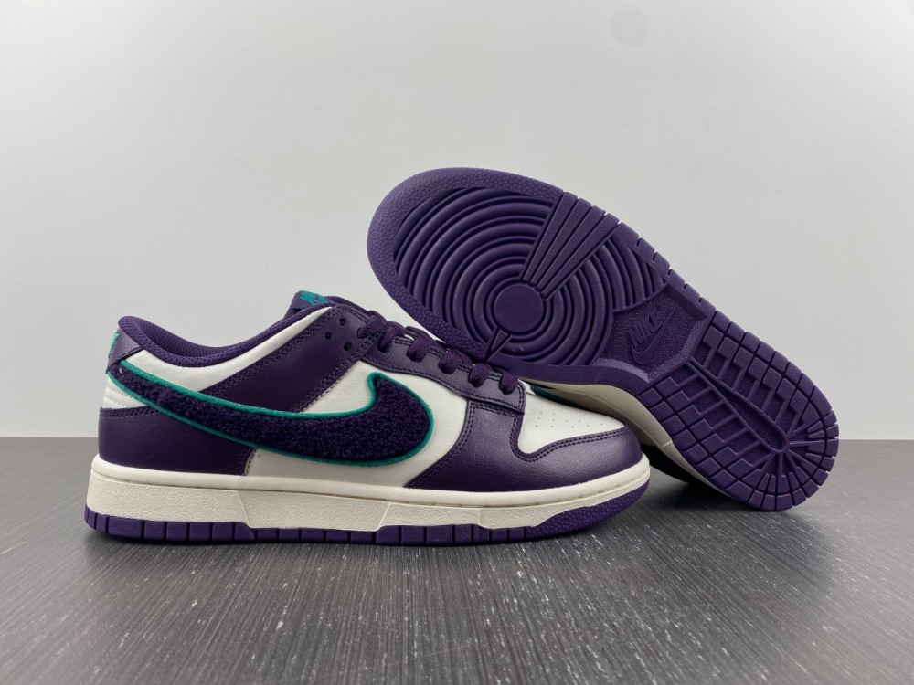 from SB Dunk Low Chenille Swoosh DQ7683-100