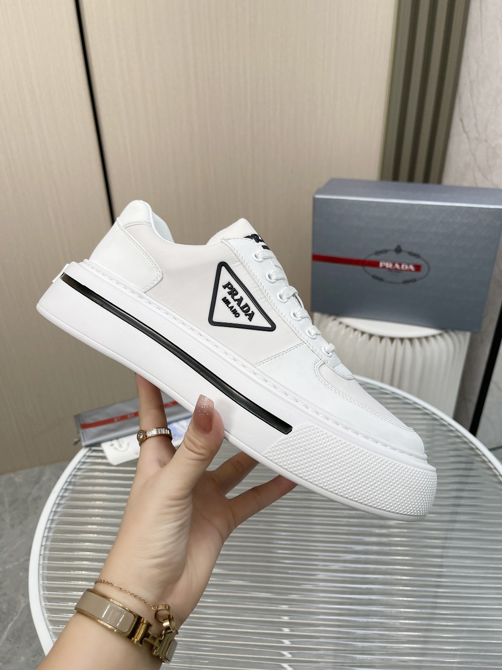 Men P*rada Top Sneaker ๏ผ ๏ผ