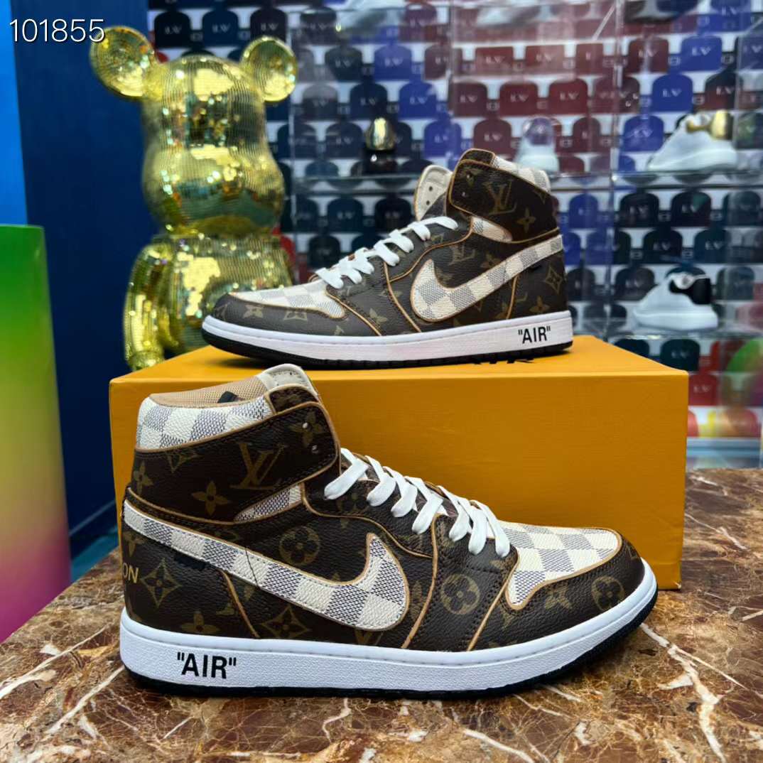 Men Women L*ouis V*uitton x NIKE Air Jordan 1 Sneakers Maikesneakers