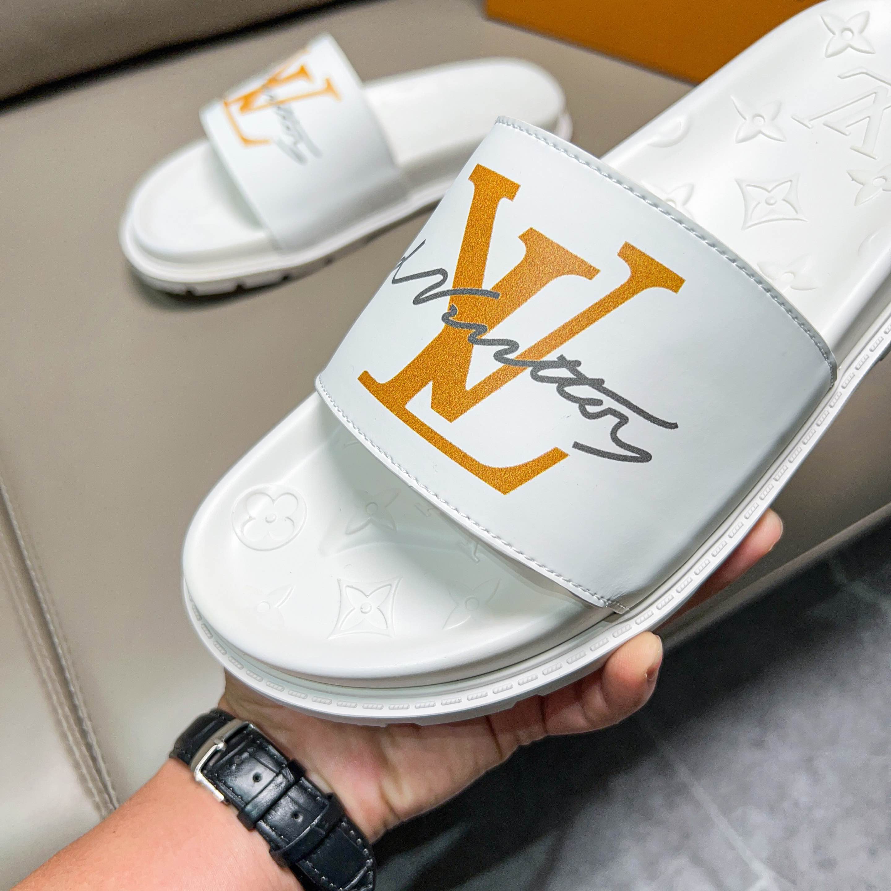 Men L*ouis V*uitton Top Slippers