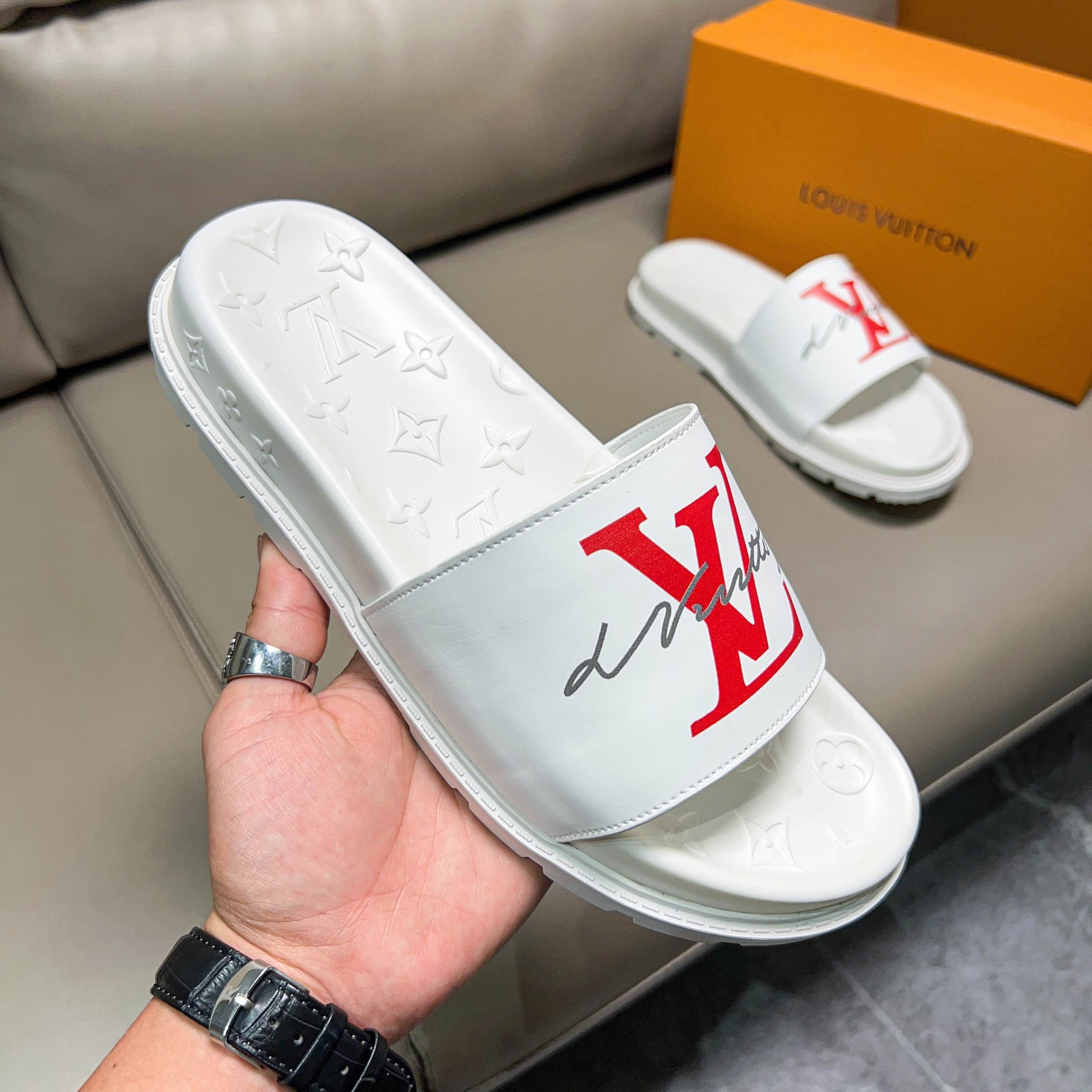 Men L*ouis V*uitton Top Slippers