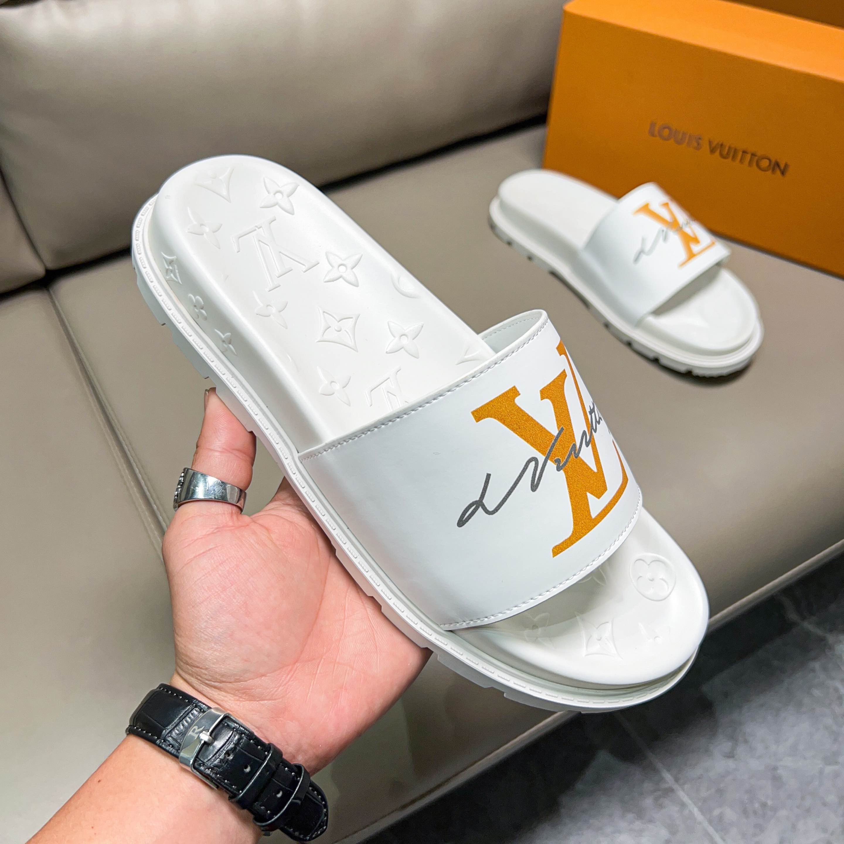 Men L*ouis V*uitton Top Slippers
