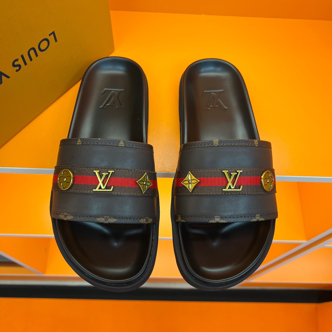 Men L*ouis V*uitton Top Slippers