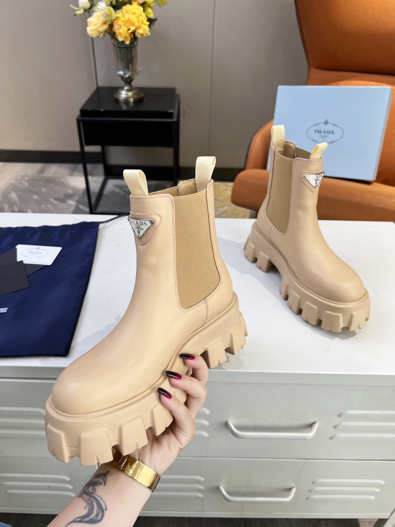 Women P*rada Top Sneakers