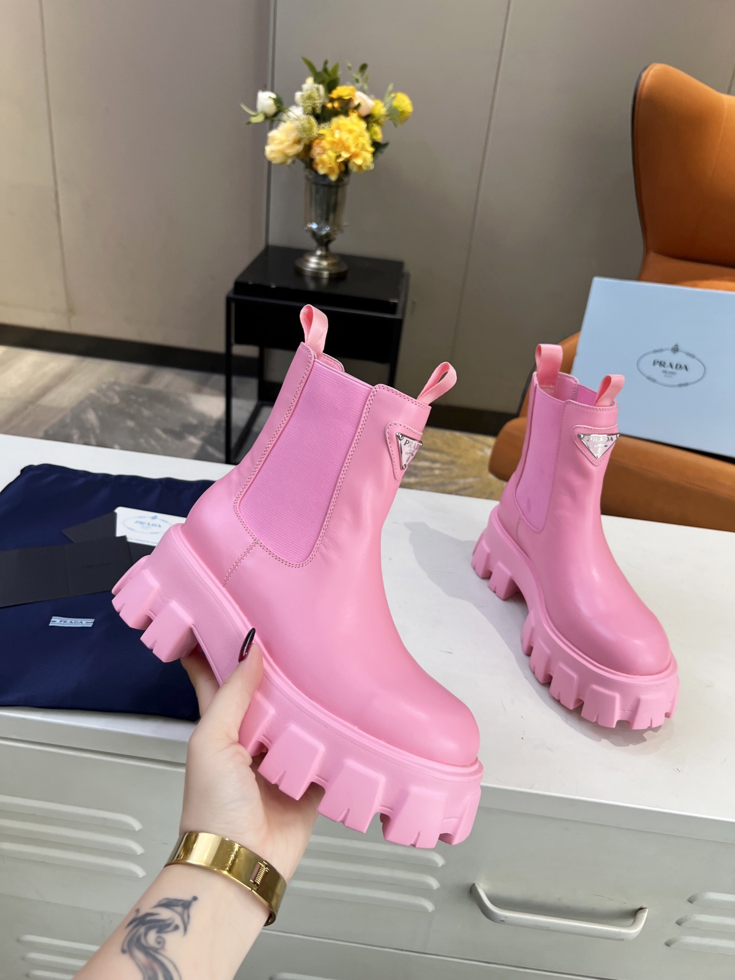 Women P*rada Top Sneakers