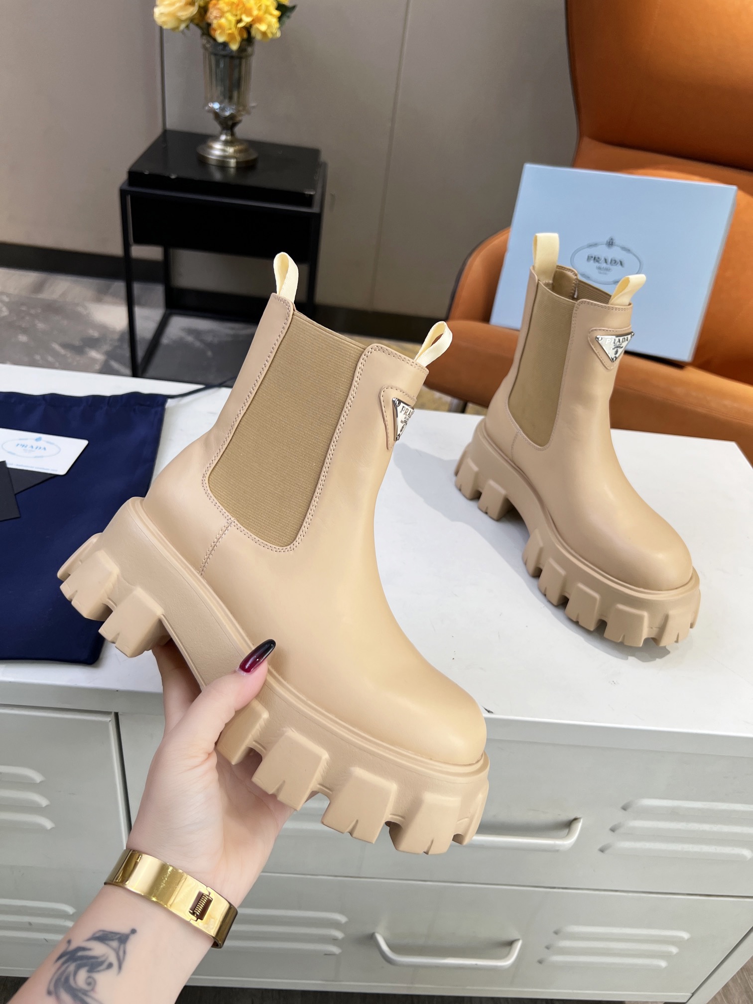 Women P*rada Top Sneakers